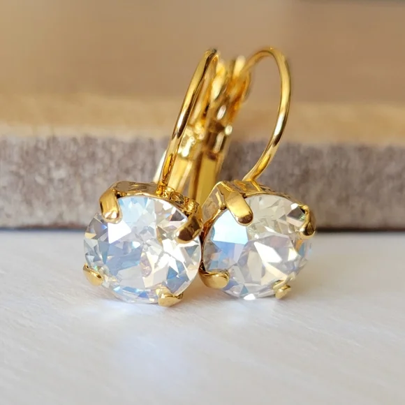 Austrian Crystal Earrings in Gold - Picture 6 of 8